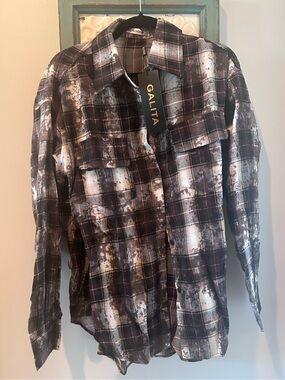 NWT Galita Oversized Women’s  Brown Plaid Button-Up Jacket
